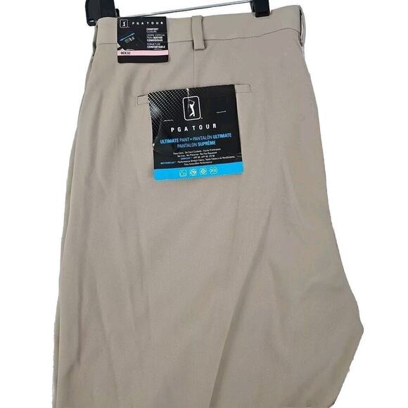 PGATOU ~Men 40×32~Beige/Khaki Flat Front Golf Ultimate Pant Comfort Closure NWT - Picture 8 of 10